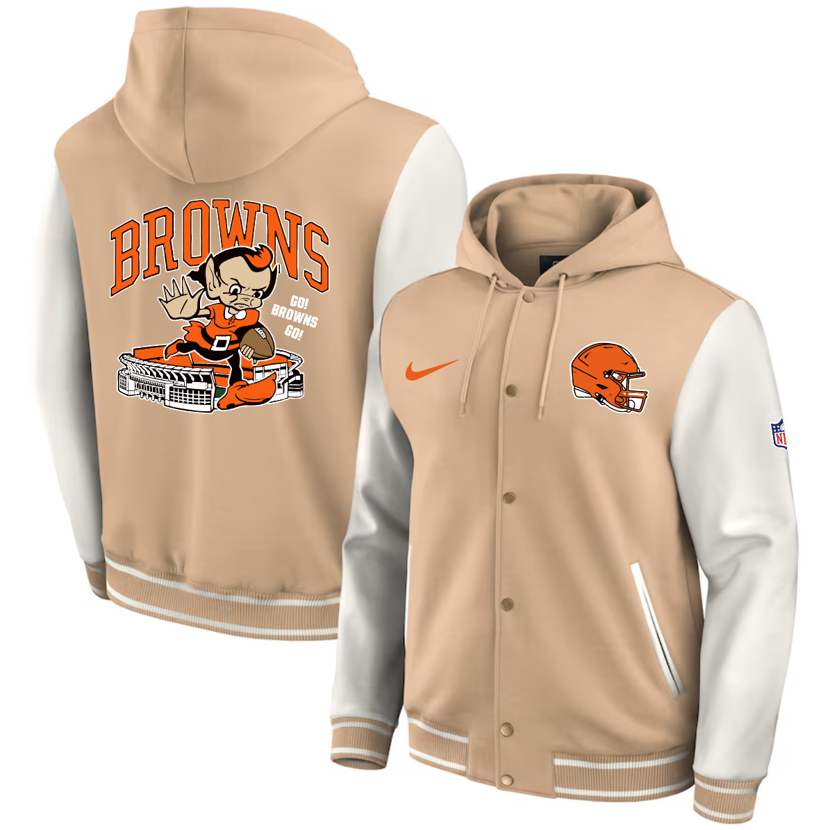 Men 2025 NFL Cleveland Browns jacket syle 3->nfl jacket->Sports Accessory